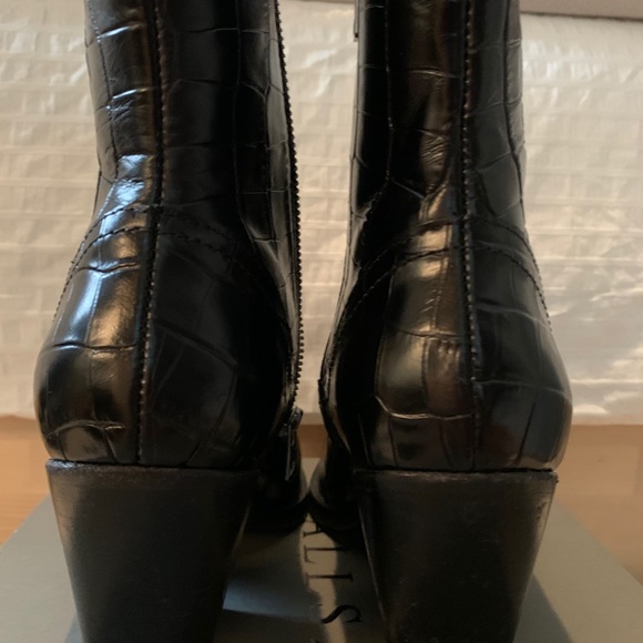 New Allsaints Rolene Western Boots 9 Black Ankle - Picture 4 of 8